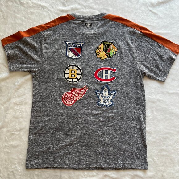 Old Time Hockey Original Six T Shirt Sz L Rafters Collection NHL Vintage Patches - Picture 1 of 16